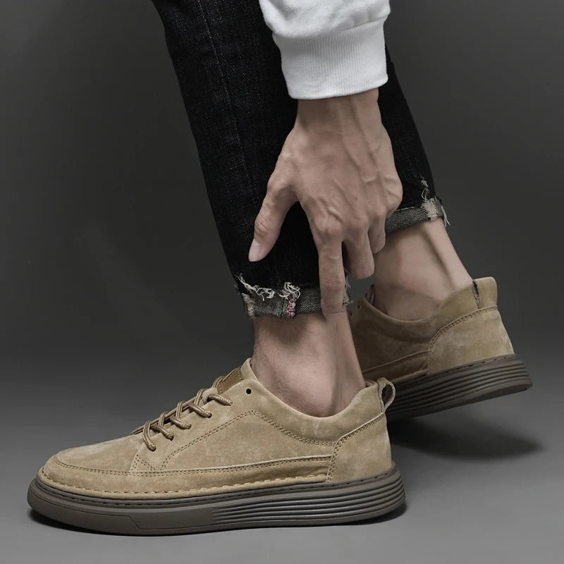 Heren Sneakers met Vetersluiting en Dikke Zool