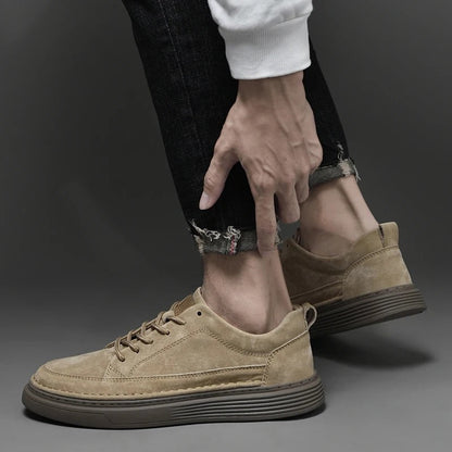 Heren Sneakers met Vetersluiting en Dikke Zool