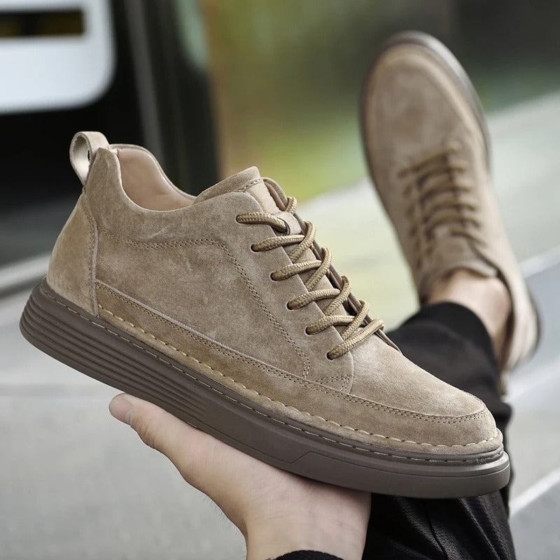 Heren Sneakers met Vetersluiting en Dikke Zool