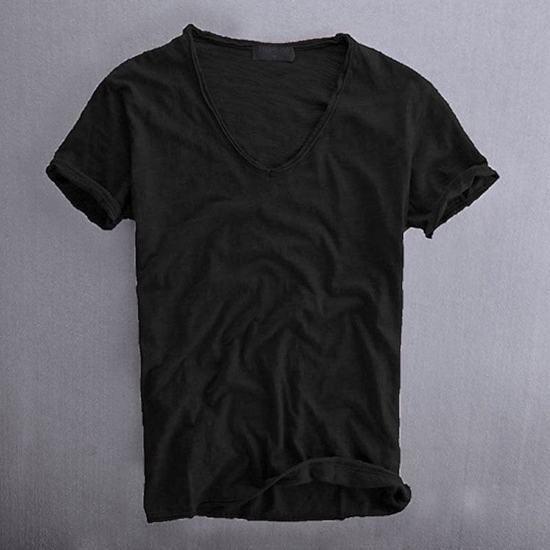 Heren T-shirt Korte Mouw met Diepe V-hals Slim Fit