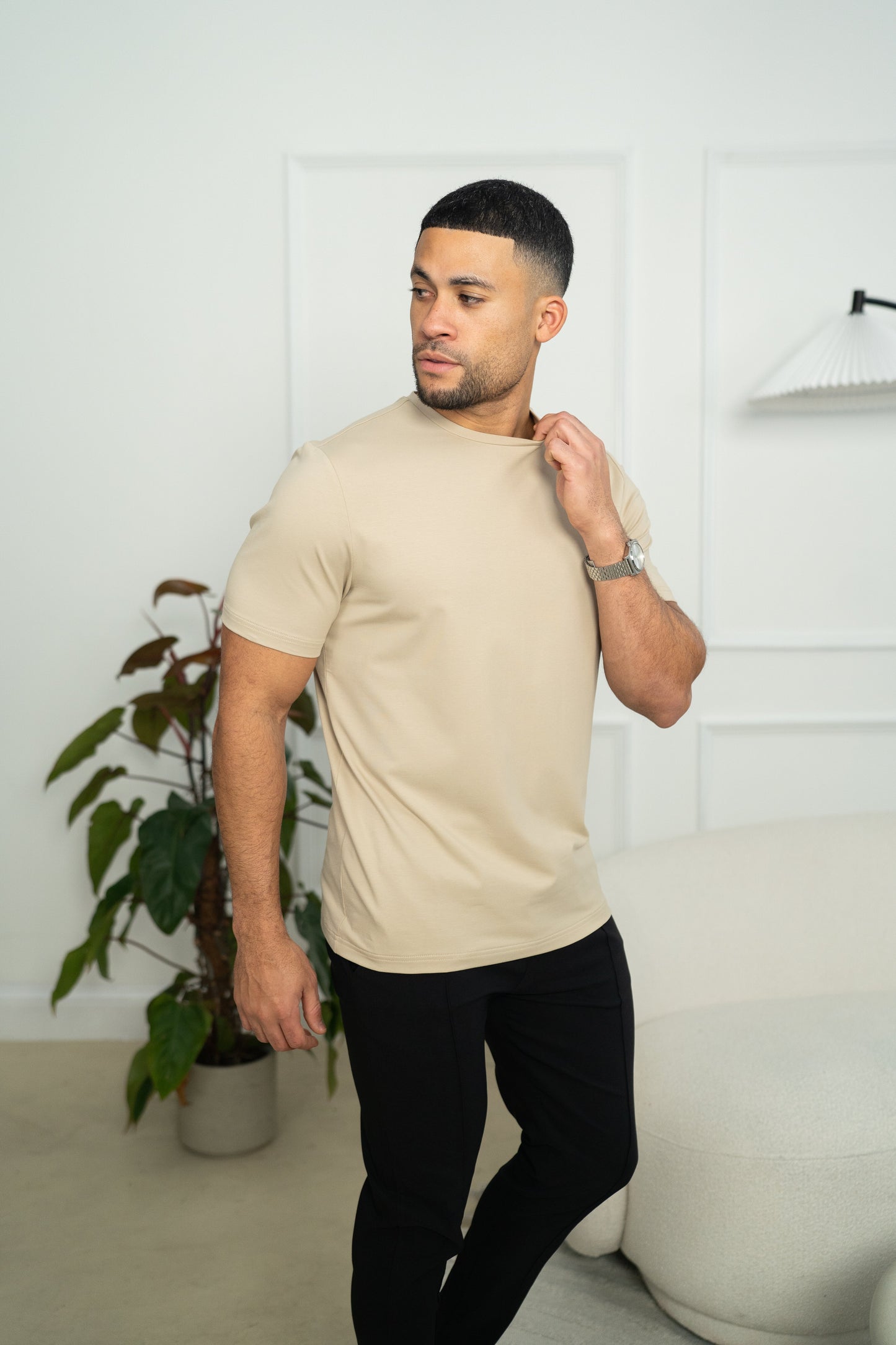 Heren T-shirt Korte Mouw met Ronde Hals Slim Fit