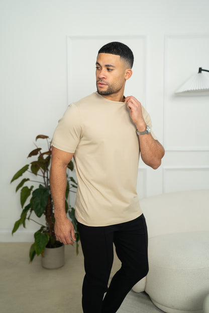 Heren T-shirt Korte Mouw met Ronde Hals Slim Fit