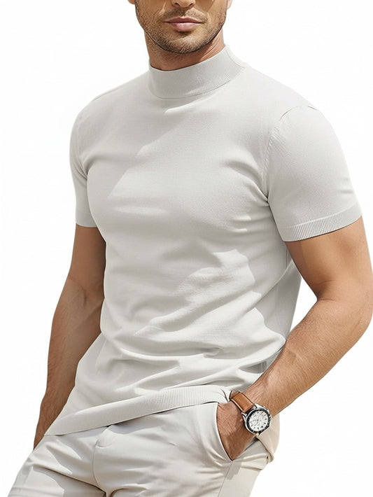 Heren T-shirt Korte Mouw met Turtleneck