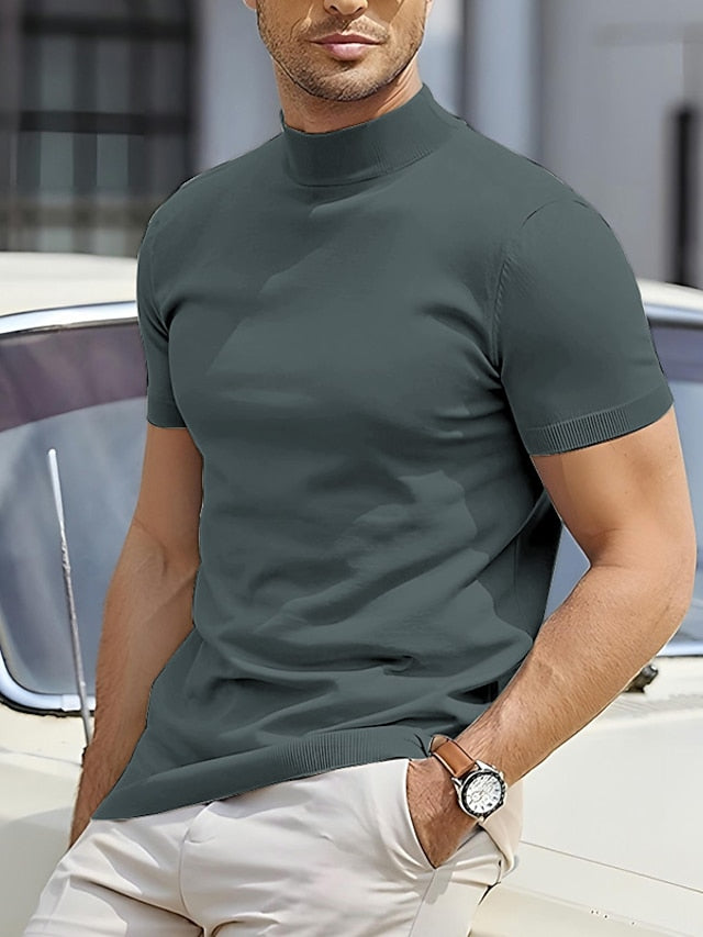 Heren T-shirt Korte Mouw met Turtleneck