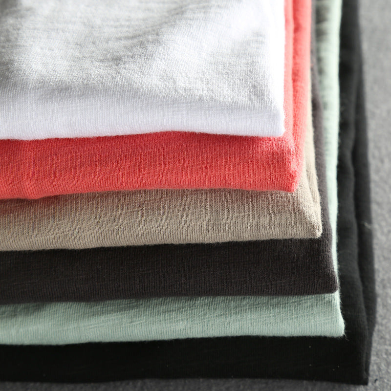 Heren T-shirt Lange Mouw met Ronde Hals en Vintage Fit