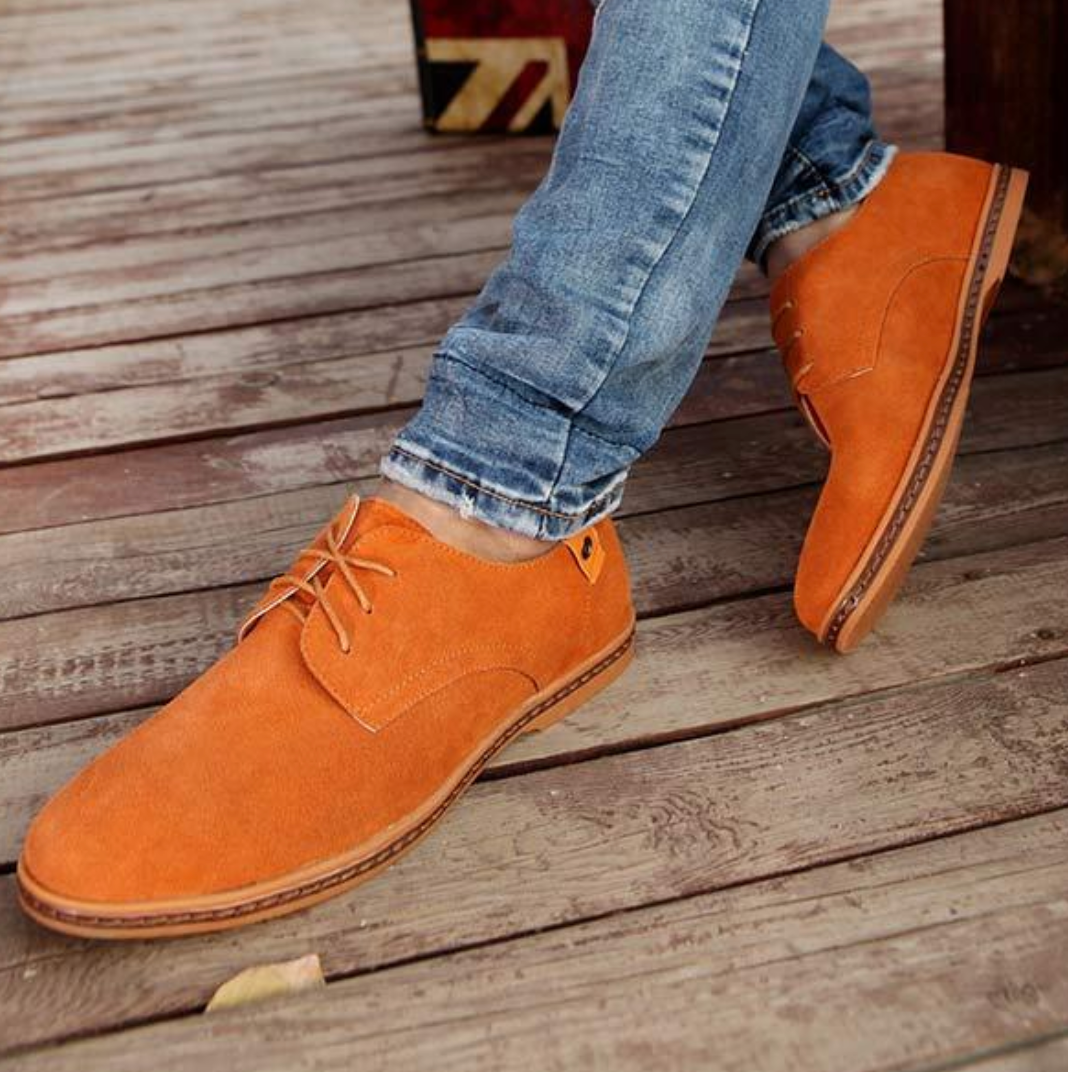 Heren Veterschoenen Klassiek met Vetersluiting Oranje