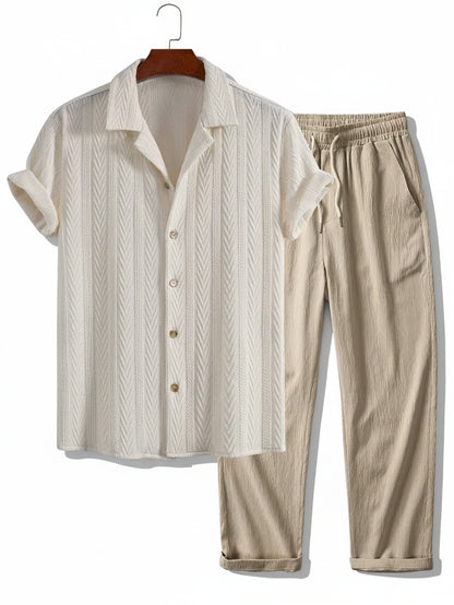Heren Zomerset met Shirt Korte Mouw en Broek met Trekkoord