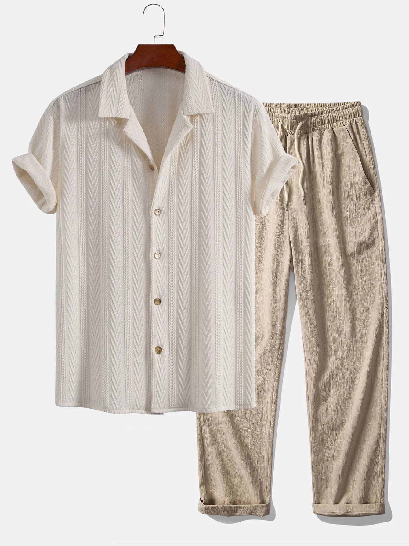 Heren Zomerset met Shirt Korte Mouw en Broek met Trekkoord