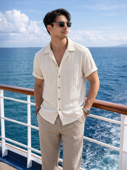 Heren Zomerset met Shirt Korte Mouw en Broek met Trekkoord