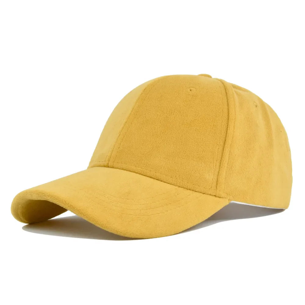 Baseballpet Verstelbaar met Faux Suede Afwerking Geel