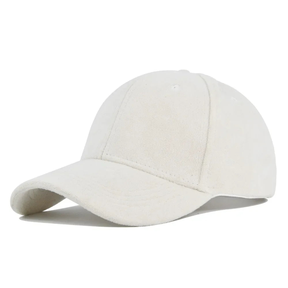 Baseballpet Verstelbaar met Faux Suede Afwerking Wit