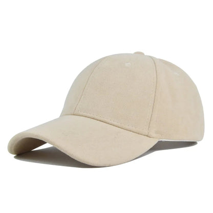 Baseballpet Verstelbaar met Faux Suede Afwerking Beige